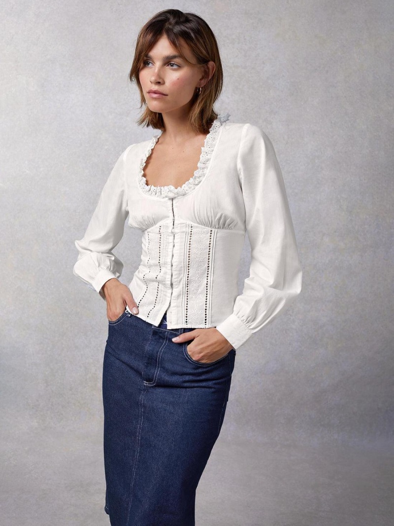 Rouje Wendy Shirt Topper Hvite | Norge_P78459